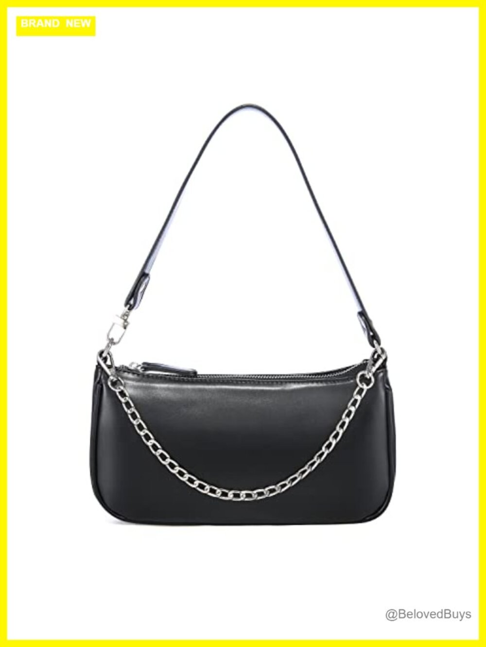 Women PU Leather Baguette Shoulder Bag Small Purse Crossbody Tote with Zipper